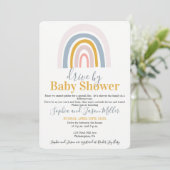 Carte d'invitation de Baby shower Boho Rainbow (Debout devant)
