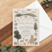 Carte d'invitation de Baby shower Boho Woodland