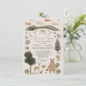 Carte d'invitation de Baby shower Boho Woodland Dr (Debout devant)