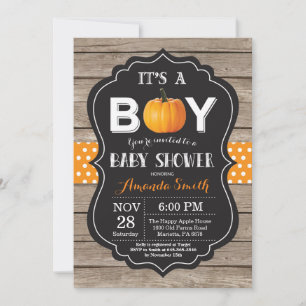 Carte d'invitation de Baby shower d'automne Rustiq