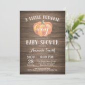 Carte d'invitation de Baby shower d'automne Rustiq (Debout devant)