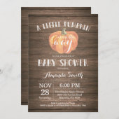 Carte d'invitation de Baby shower d'automne Rustiq (Devant / Derrière)