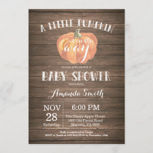 Carte d'invitation de Baby shower d'automne Rustiq