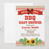 Carte d'invitation de baby shower de barbecue de (Devant / Derrière)