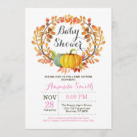 Carte d'invitation de baby shower de fille de