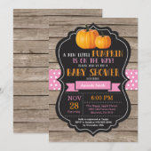 Carte d'invitation de Baby shower de fille de Citr (Devant / Derrière)