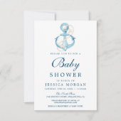 Carte d'invitation de Baby shower de la Marine Nau (Devant)