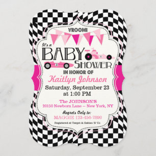 Carte d'invitation de baby shower de voiture de