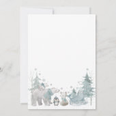 Carte d'invitation de Baby shower d'hiver pour ani (Dos)