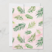 Carte d'invitation de Baby shower Feuilles tropica (Dos)