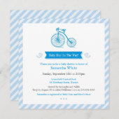 Carte d'invitation de Baby shower garçon (Devant / Derrière)