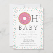 Carte d'invitation de Baby shower moderne Saupoudr (Devant)