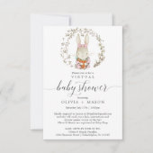 Carte d'invitation de Baby shower virtuel de lapin (Devant)