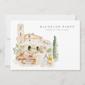 Carte d'invitation de Bachelor Party à l'aquarelle (Devant)