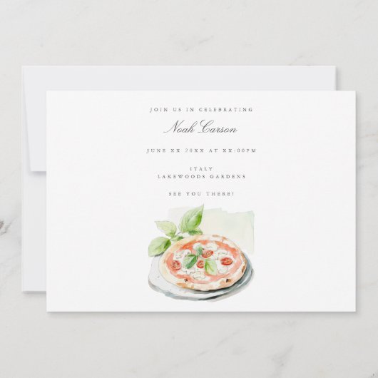 Carte d'invitation de Bachelor Party à l'aquarelle (Dos)