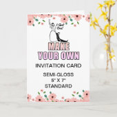 Carte d'invitation de bachelorette lustrée personn (Fleur jaune)