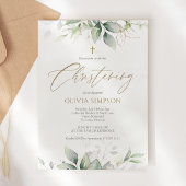 Carte d'invitation de baptême à l'aquarelle de ver