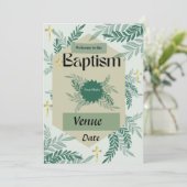 Carte d'invitation de baptême élégante (Debout devant)