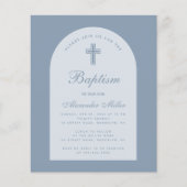Carte d'invitation de baptême garçon arche bleu po (Devant)