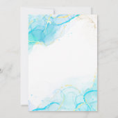 Carte d'invitation de baptême stylée bleue pour fi (Dos)