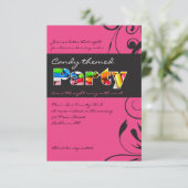 Carte d'invitation de Bat Mitzvah PINK CANDY (Debout devant)