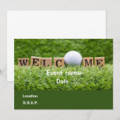 Carte d'invitation de bienvenue pour partie de gol (Devant / Derrière)