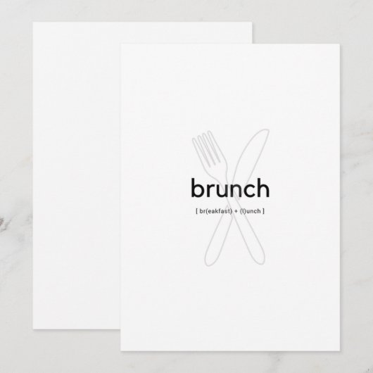Carte d'invitation de brunch (Devant / Derrière)