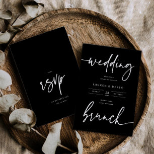 Carte d'invitation de brunch de mariage audacieuse