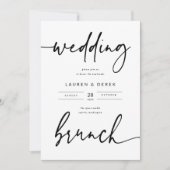Carte d'invitation de brunch de mariage audacieuse (Devant)