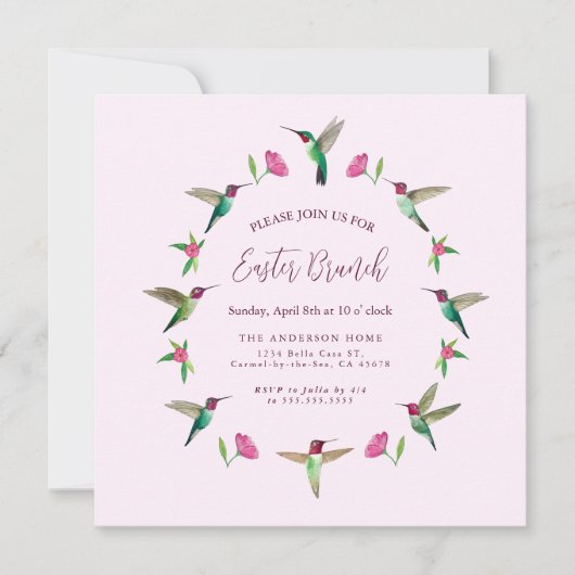 Carte d'invitation de Brunch de Pâques (Devant)