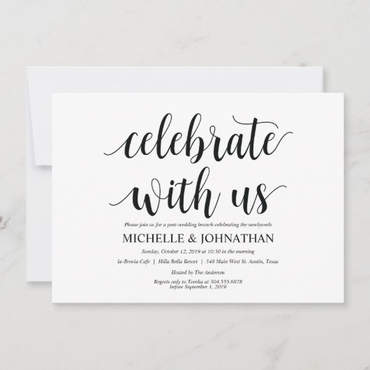 Carte d'invitation de Brunch Post-mariage rustique (Devant)