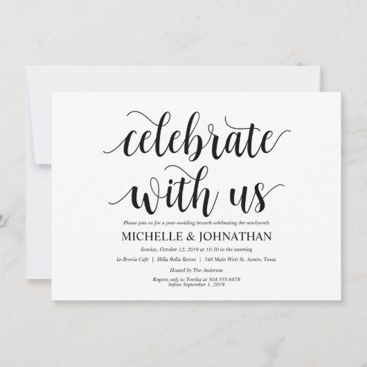 Carte d'invitation de brunch Rustique Célébrez ave (Devant)