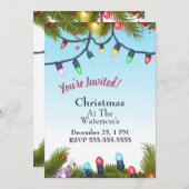 Carte d'invitation de cadre de Noël personnalisabl (Devant / Derrière)