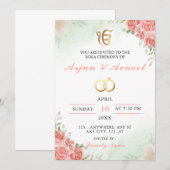 Carte d'invitation de cérémonie Roka florale éléga (Devant / Derrière)