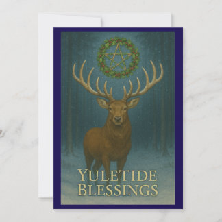 Carte d'invitation de cerf de Noël Yuletide Blessi