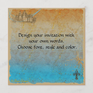 Carte d'invitation de château de conte de fées