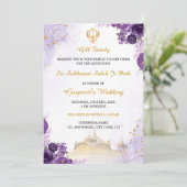 Carte d'invitation de chemin Sukhmani Sahib Floral (Debout devant)