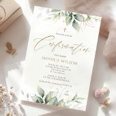Carte d'invitation de confirmation à l'aquarelle d