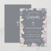 Carte d'invitation de confirmation avec les fleurs (Devant / Derrière)