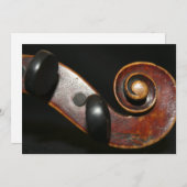 Carte d'invitation de considérant de violon (Devant / Derrière)