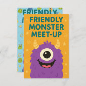 Carte d'invitation de dessin animé pour une rencon (Devant / Derrière)