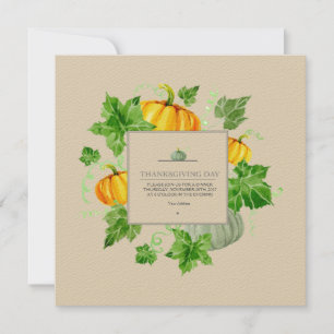 Carte d'invitation de dîner de thanksgiving