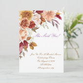 CARTE D'INVITATION DE DOUCHE BRIDAL ROMANTIQUE COU (Debout devant)
