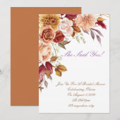 CARTE D'INVITATION DE DOUCHE BRIDAL ROMANTIQUE COU (Devant / Derrière)