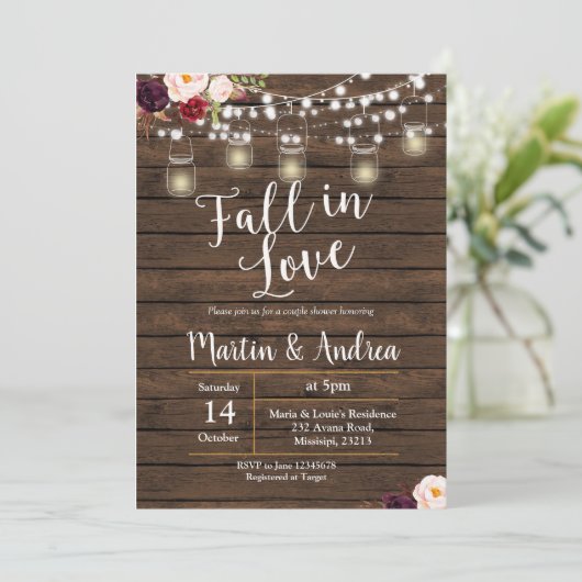 Carte d'invitation de douche de couples de pot de (Debout devant)