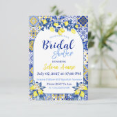 Carte d'invitation de douche de mariée au citron (Debout devant)