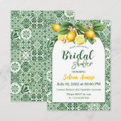 Carte d'invitation de douche de mariée au citron (Devant / Derrière)