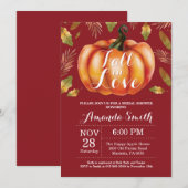 Carte d'invitation de douche de mariée d'automne B (Devant / Derrière)
