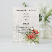 Carte d'invitation de douche de mariée Fleurs de s (Debout devant)