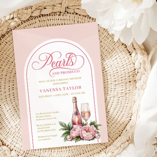 Carte d'invitation de douche de perles classiques